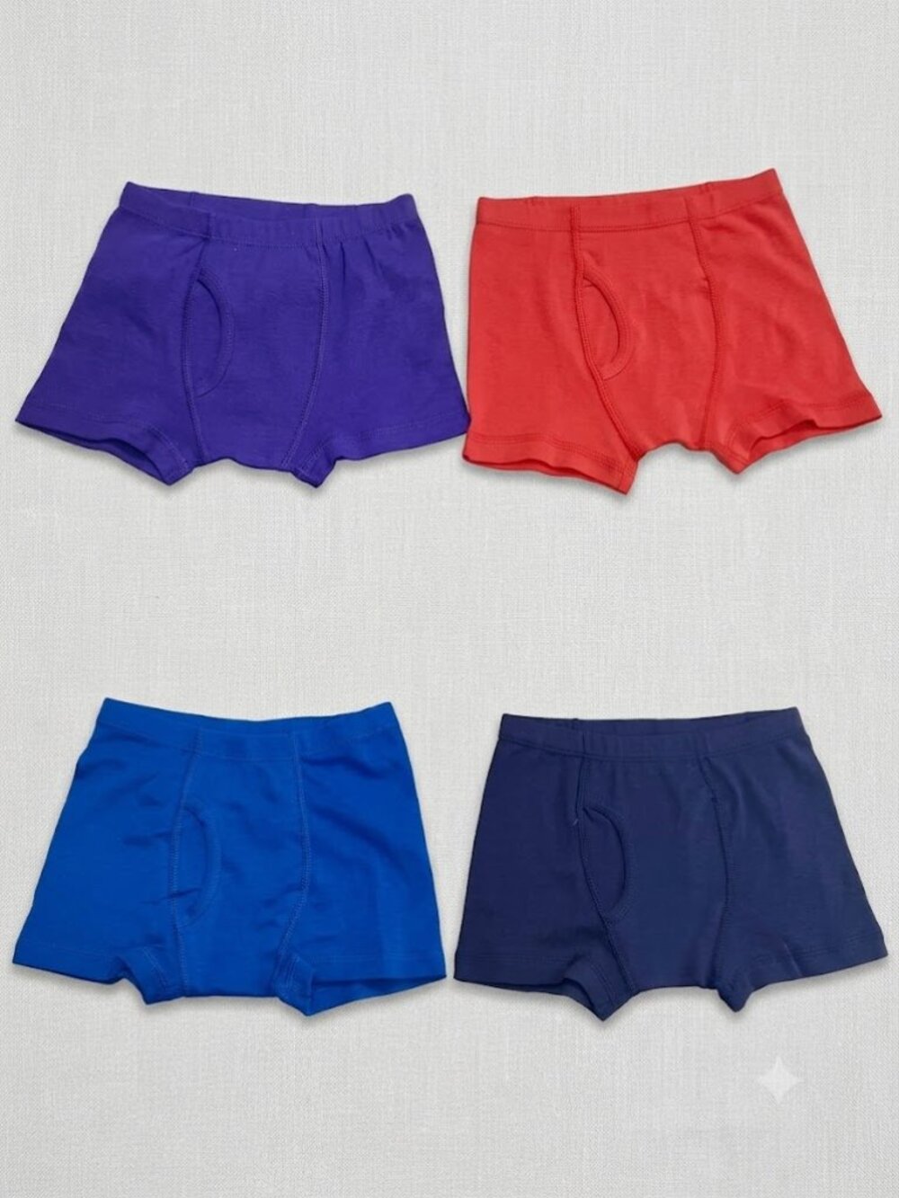 NWT 4PK Toddler Boy Trunks XS Solid Red Blue Navy Purple Potty Underwear